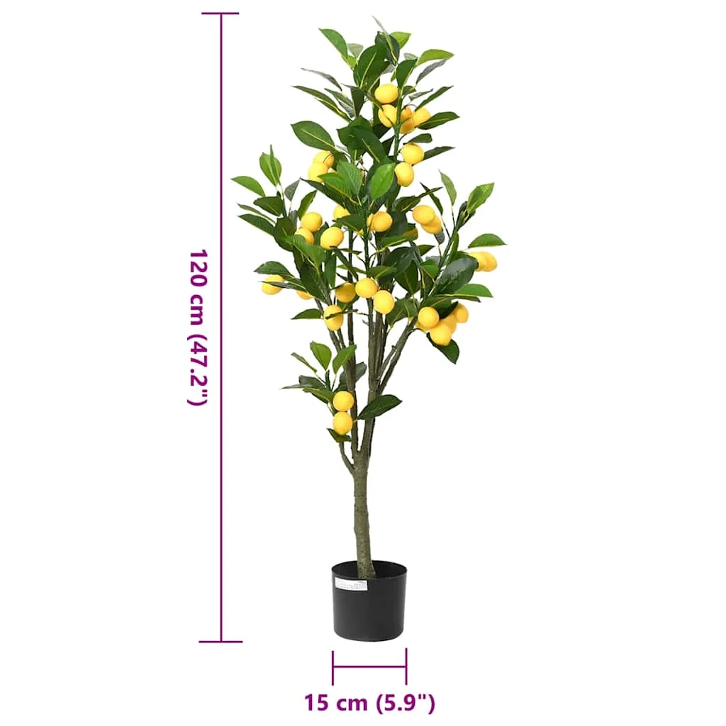Zöld mesterséges citromfa 136 levéllel 120 cm