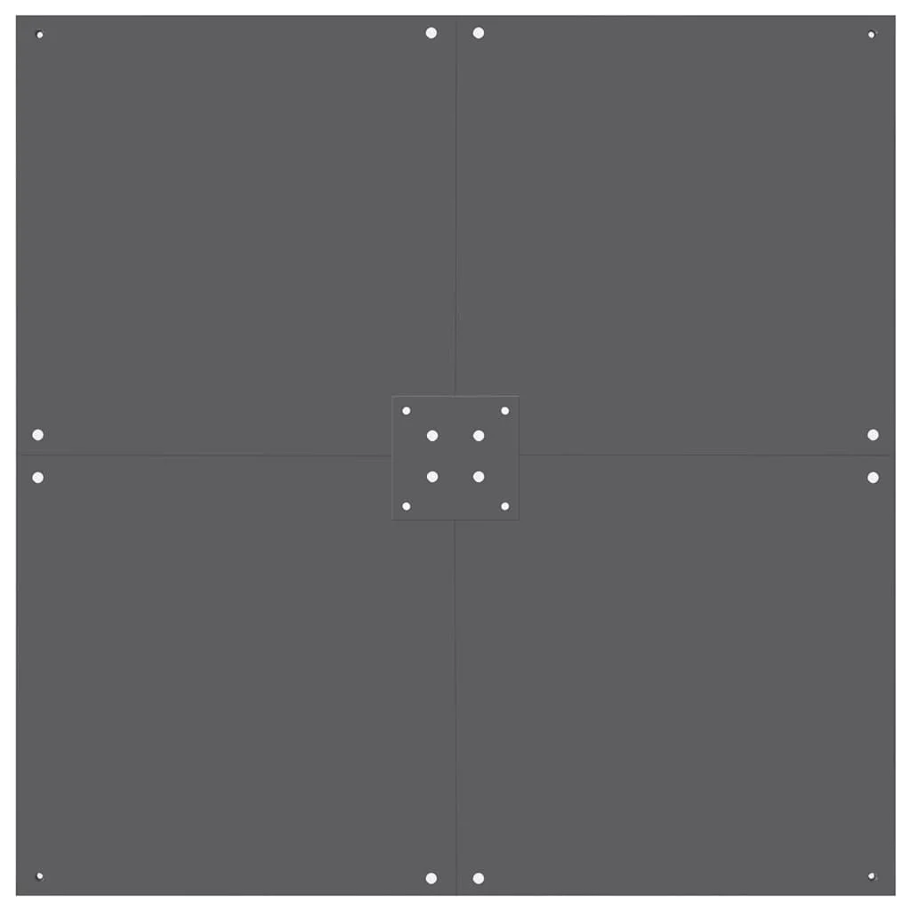 Napernyőtalp Sötétszürke 100 x 100 x 4 cm Acél