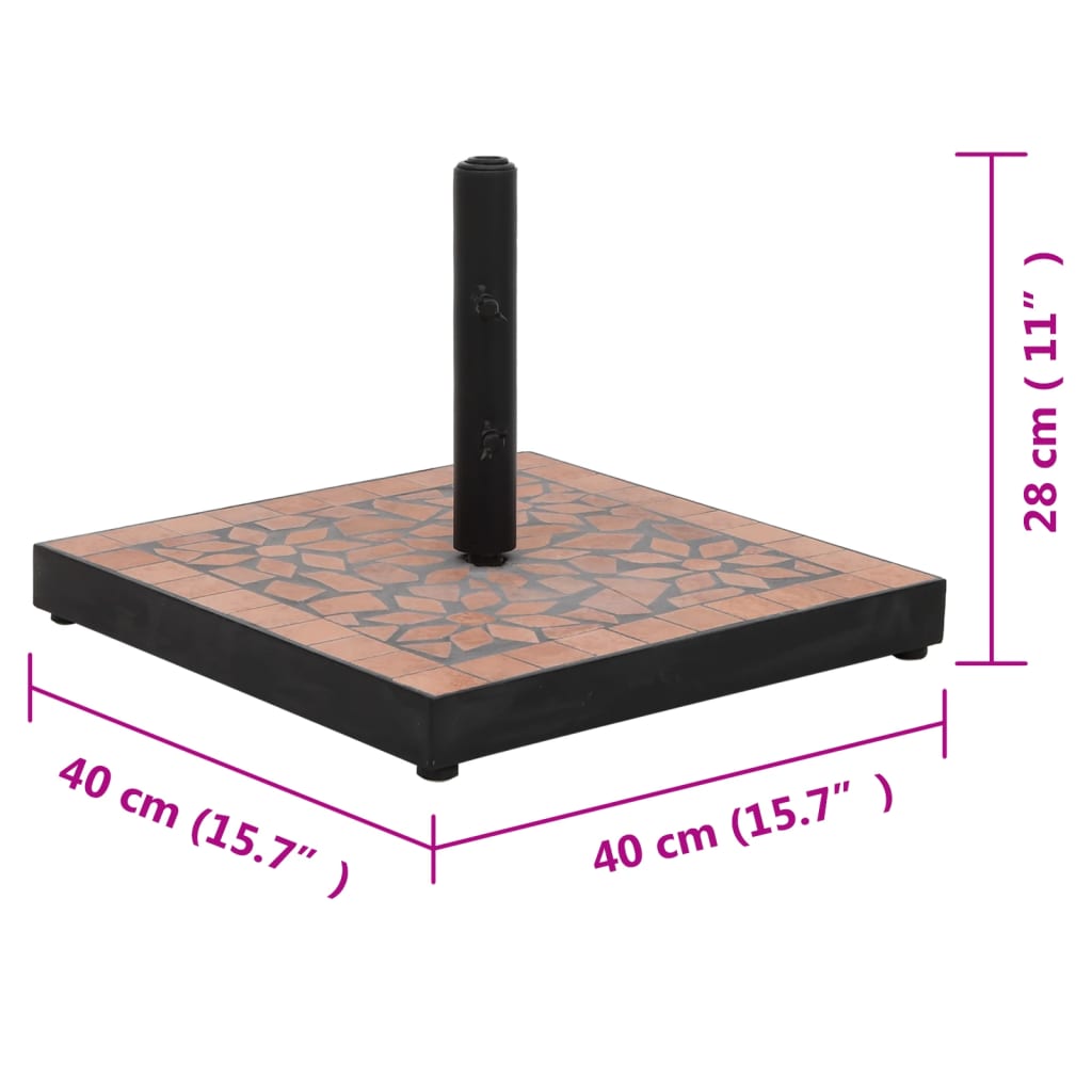 Terrakotta négyzet alakú napernyő talp 12 kg