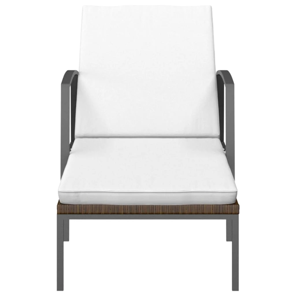 2 db barna polyrattan napozóágy asztallal