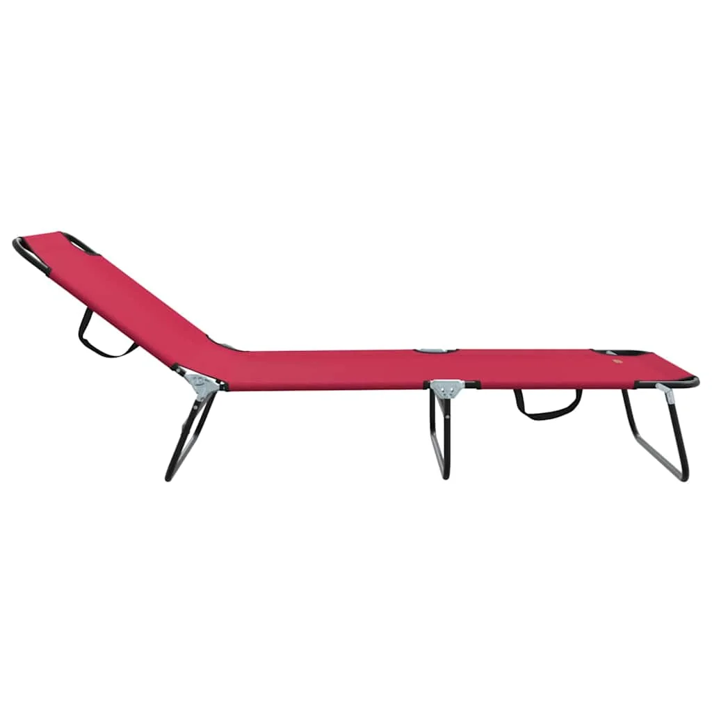 Összecsukható nyugágy 2 pcs Piros 56 x 189 x 87cm szövet