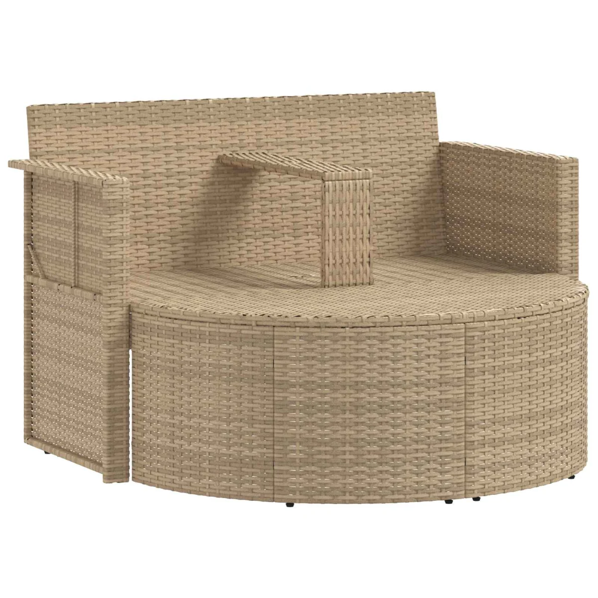 Kerti kanapé párnával 8 pcs Beige és Világosszürke polirattan
