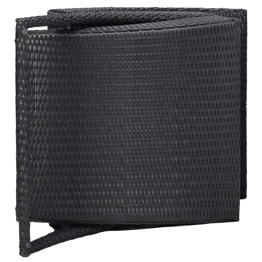 Fekete polyrattan napozóágy párnával