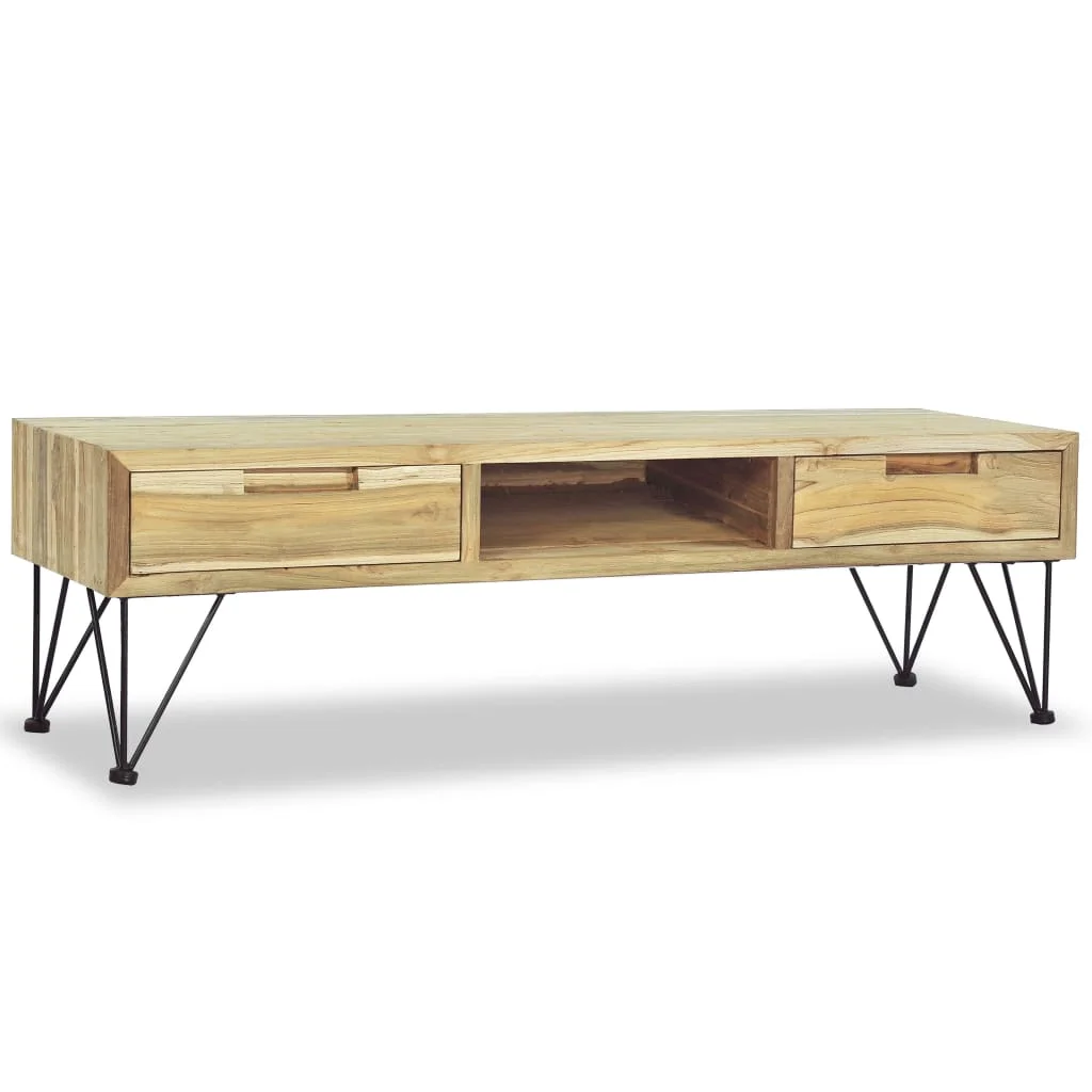 Tömör tíkfa TV-szekrény 120 x 35 x 35 cm