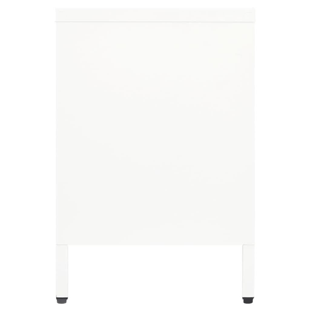 Fehér acél és üveg TV-szekrény 105 x 35 x 52 cm
