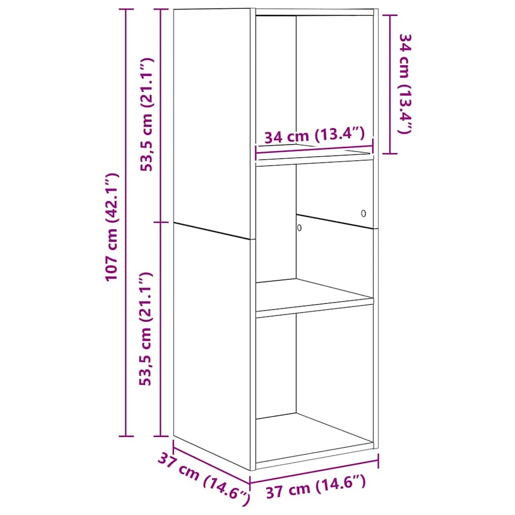 TV Szekrény Szett 3 pcs Régi fa 37 x 37 x 142.5 cm Faanyag