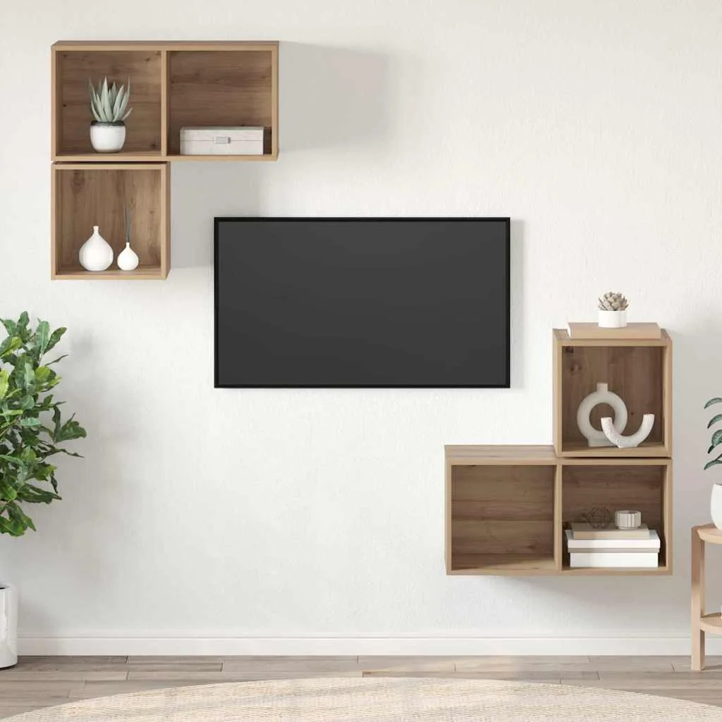 TV szekrény garnitúra 4 pcs Artisan tölgy Faanyag