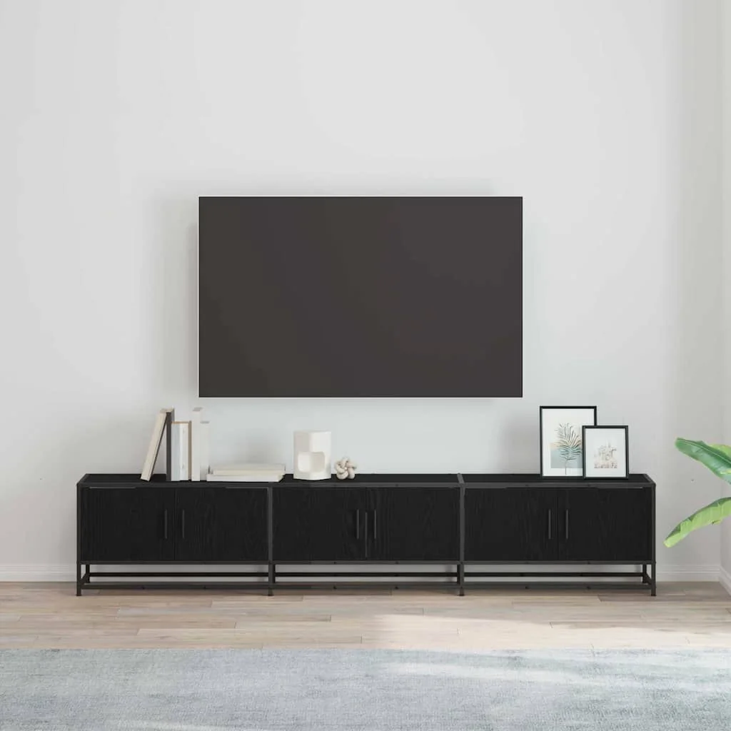 TV szekrény Musta tammi 210 x 35 x 41 cm Faanyag