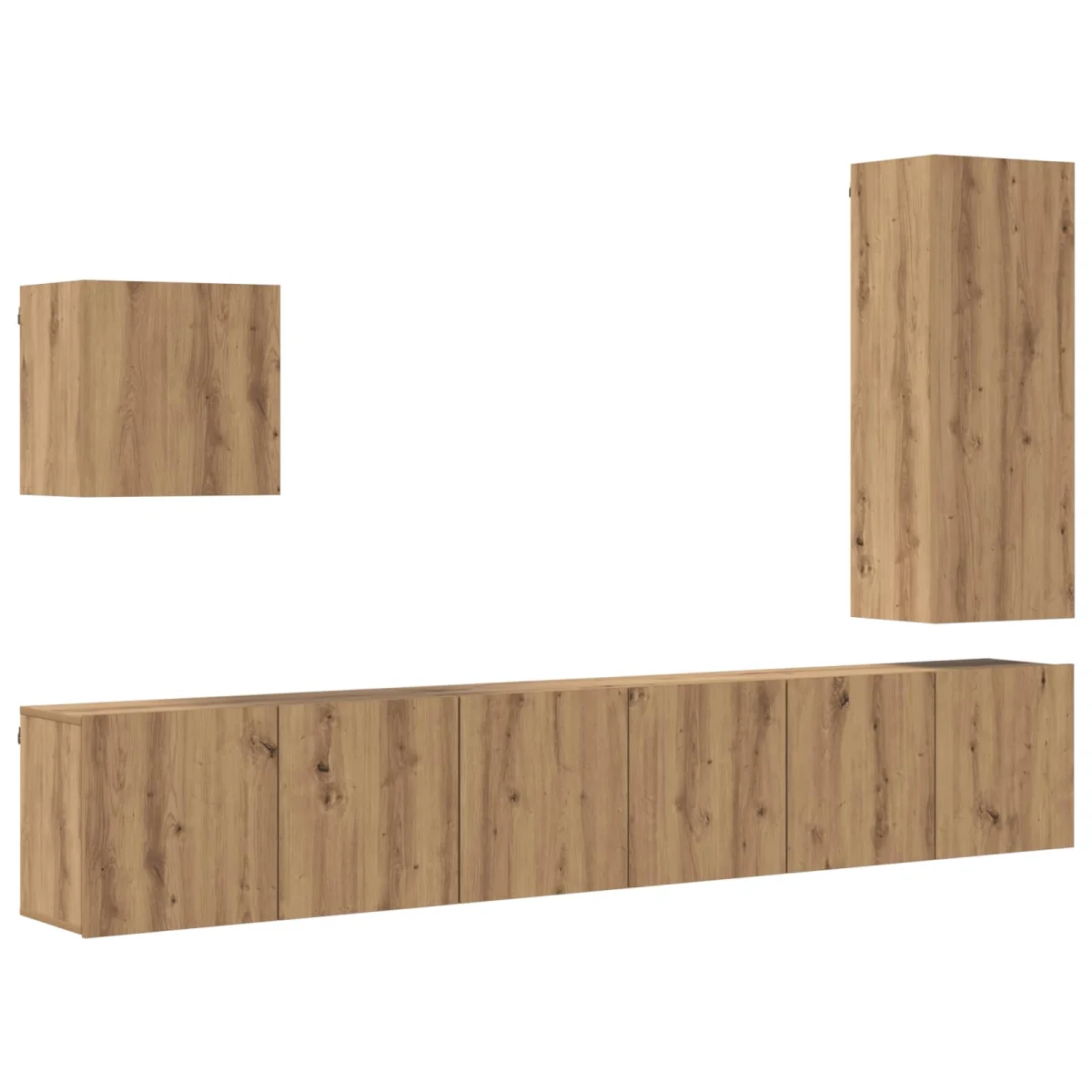 TV faliszekrény Falra szerelhető 5 pcs Artisan tölgy Faanyag