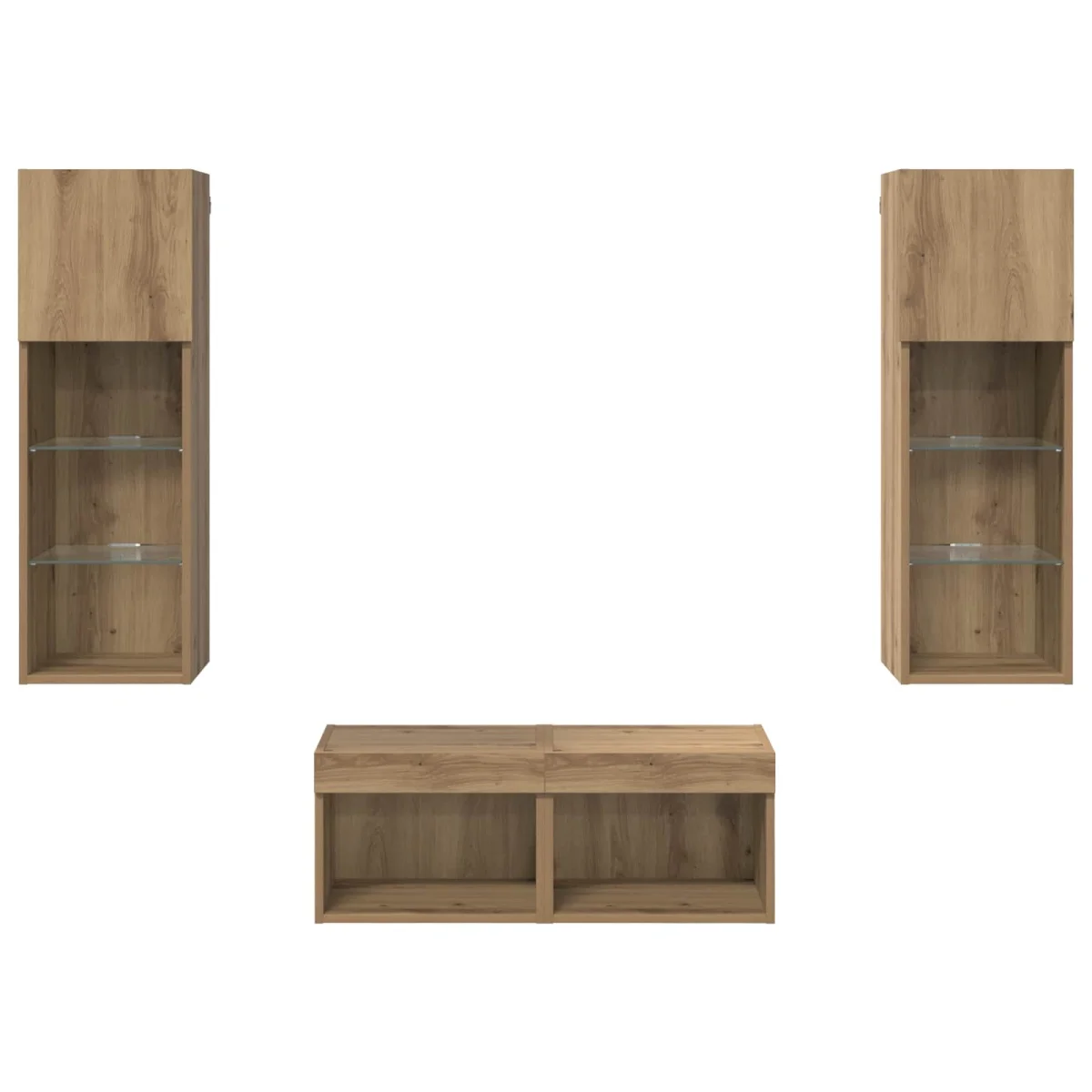 TV Fali Szekrények 4 pcs Fekete tölgy 40 x 30 x 30 cm Faanyag