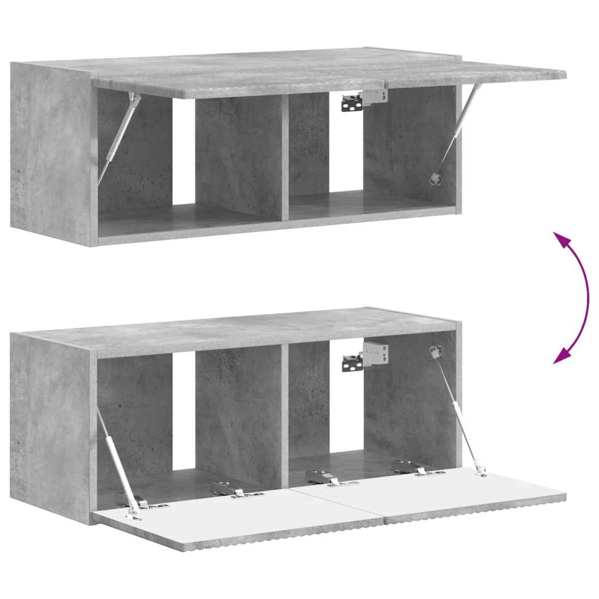 TV szekrény garnitúra 4 pcs Beton Szürke Faanyag