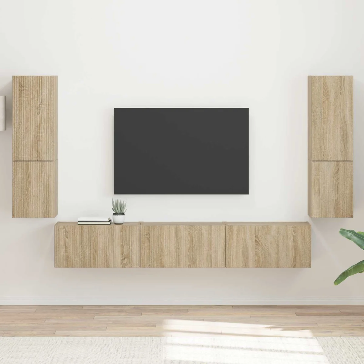 TV szekrény garnitúra 4 pcs Sonoma tölgy Faanyag