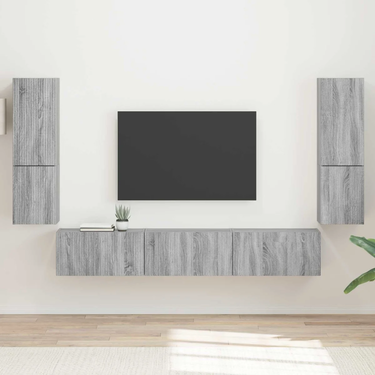 TV szekrény garnitúra 4 pcs Szürke Sonoma Faanyag