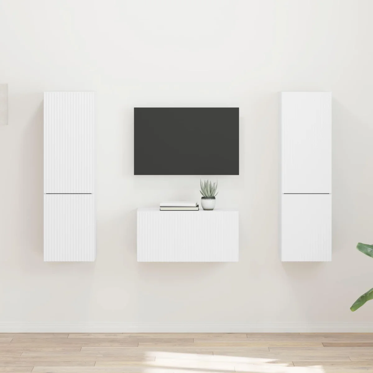TV szekrény garnitúra 5 pcs Fehér Faanyag