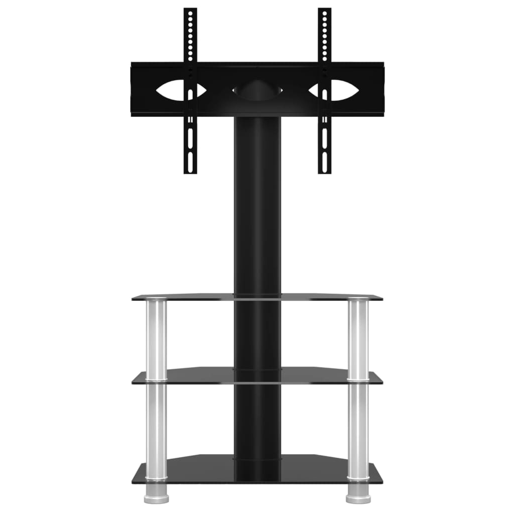 3-szintes fekete és ezüst sarok TV-állvány 32-70 hüvelyk