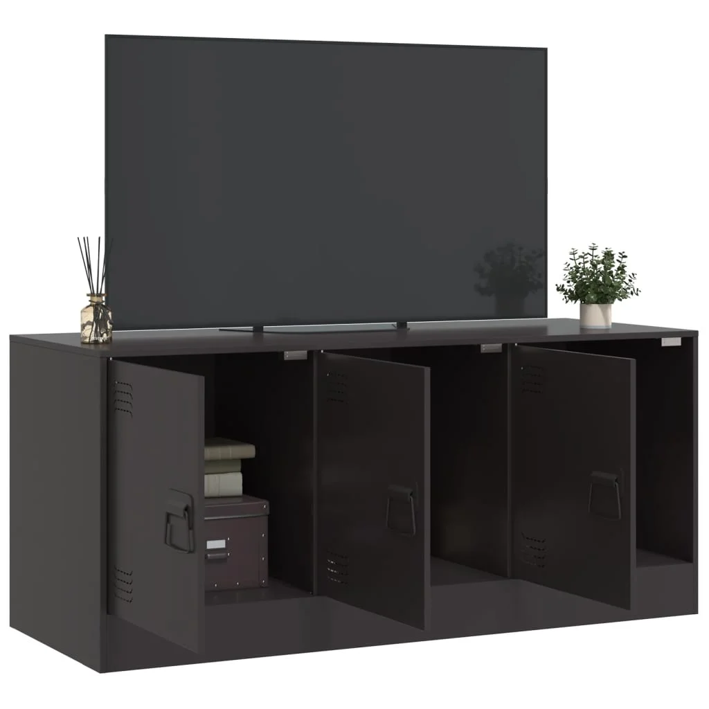 Fekete acél TV-szekrény 99 x 39 x 44 cm