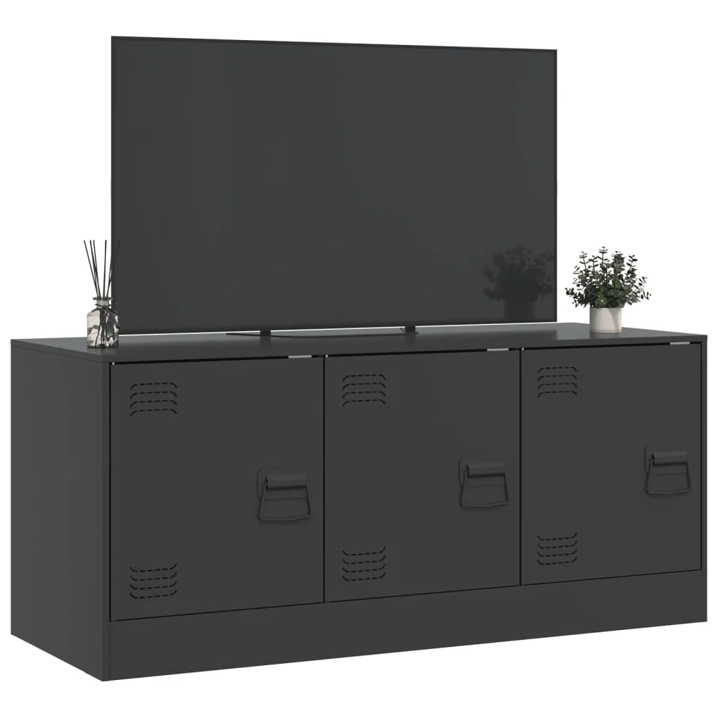Fekete acél TV-szekrény 99 x 39 x 44 cm