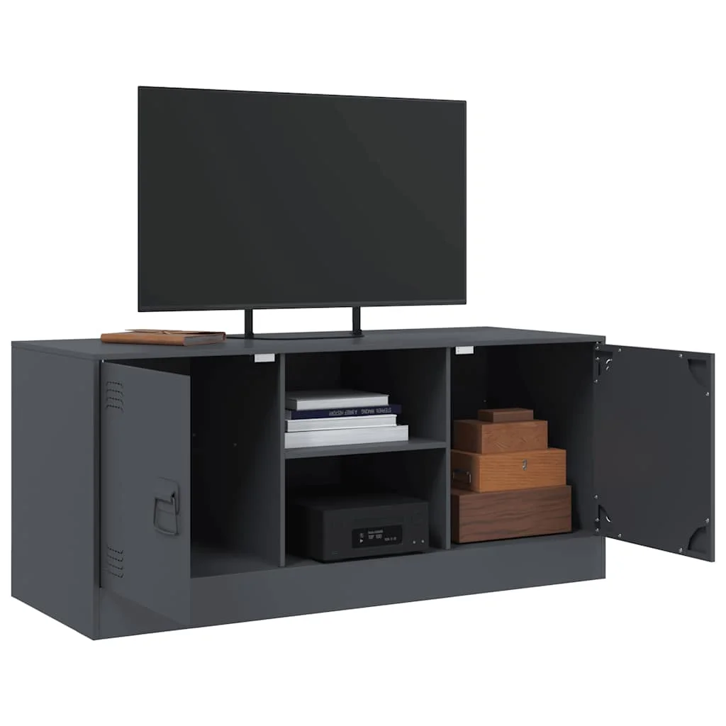 Antracitszürke acél TV-szekrény 99 x 39 x 44 cm