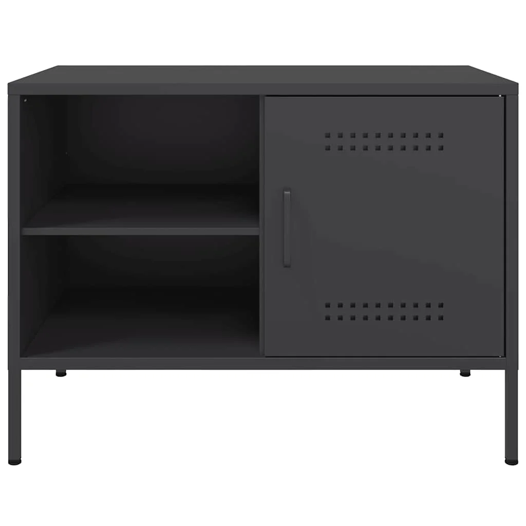 Fekete acél TV-szekrény 68 x 39 x 50,5 cm