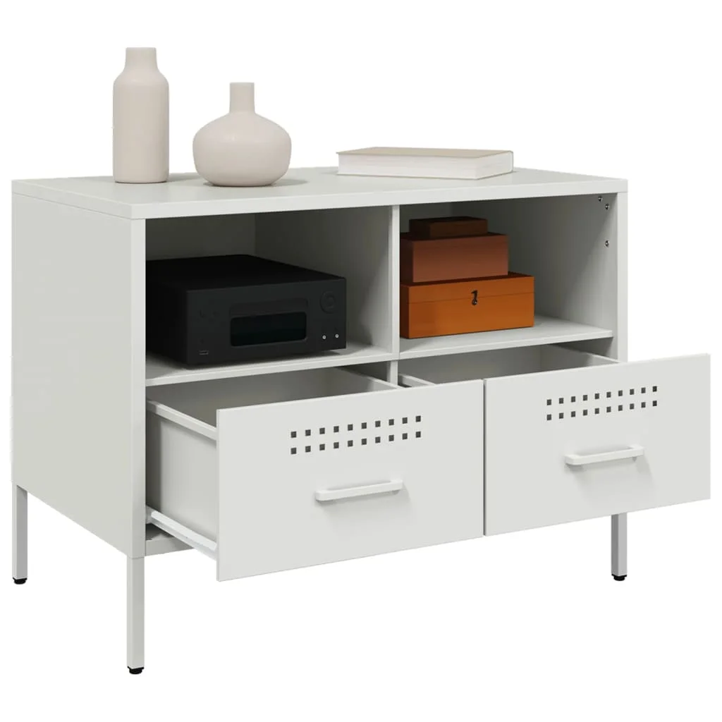 2 db fehér acél TV-szekrény 68 x 39 x 50,5 cm