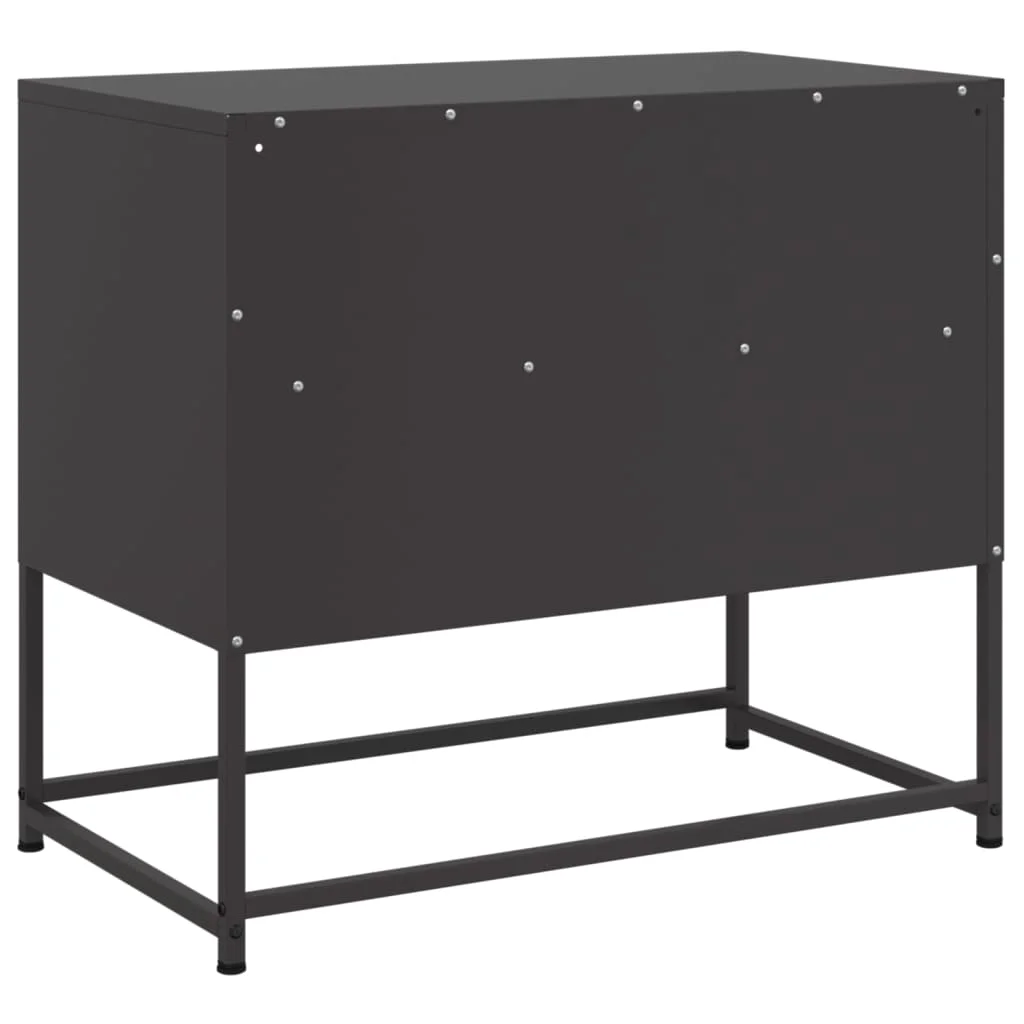 Fekete acél TV-szekrény 68 x 39 x 60,5 cm