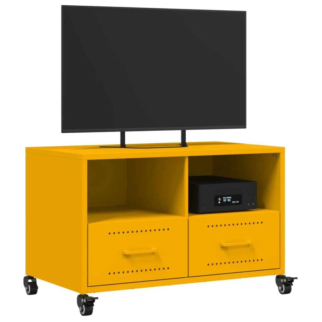 Mustársárga acél TV-szekrény 68 x 39 x 43,5 cm