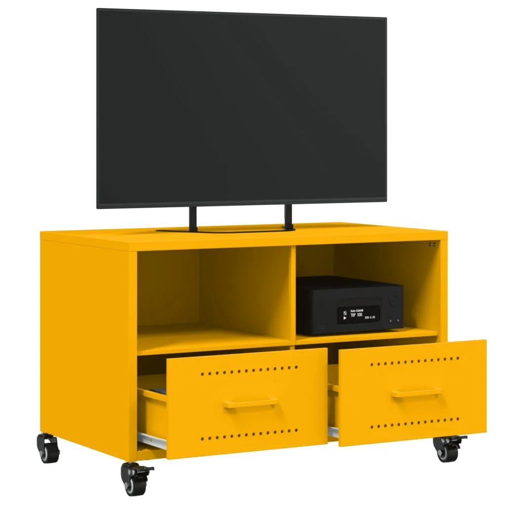 Mustársárga acél TV-szekrény 68 x 39 x 43,5 cm