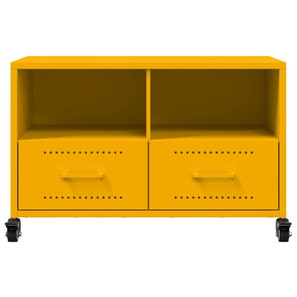 Mustársárga acél TV-szekrény 68 x 39 x 43,5 cm