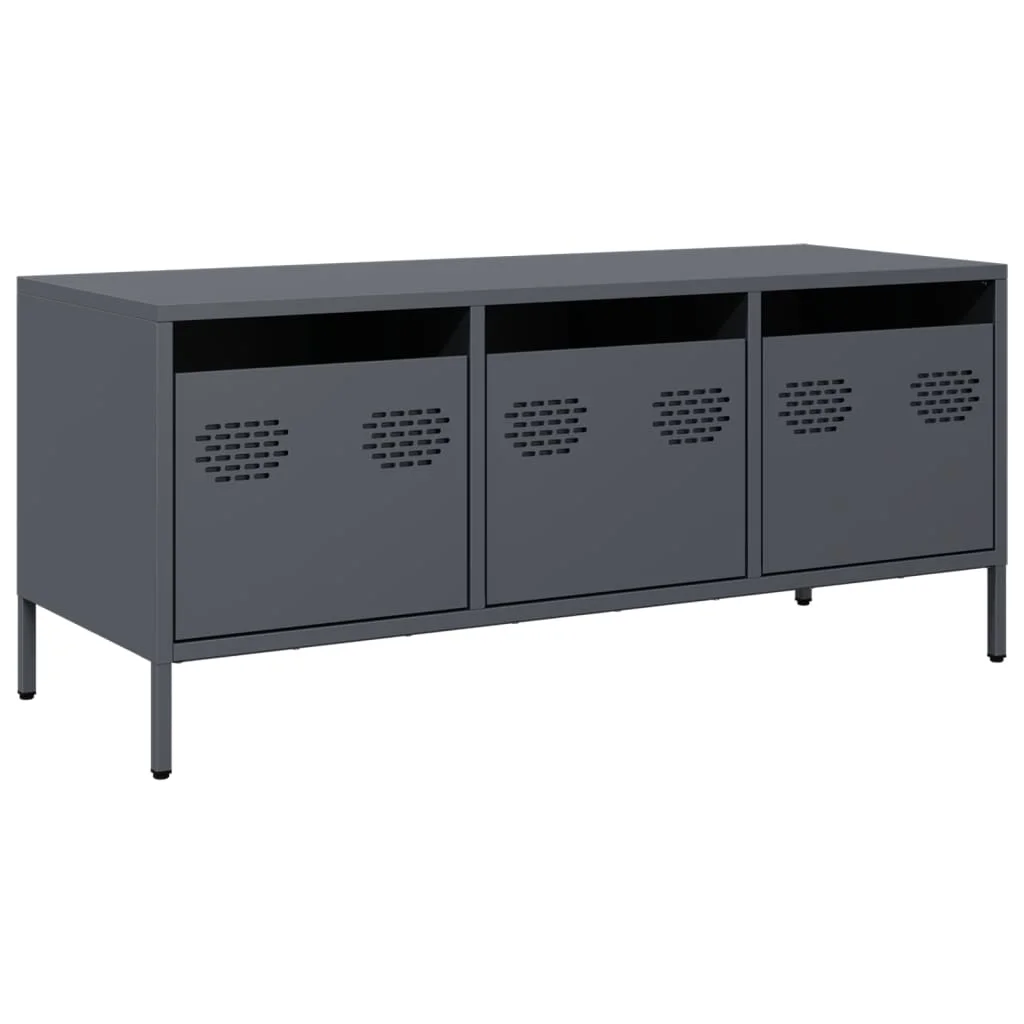 Antracit hidegen hengerelt acél TV-szekrény 101,5x39x43,5 cm