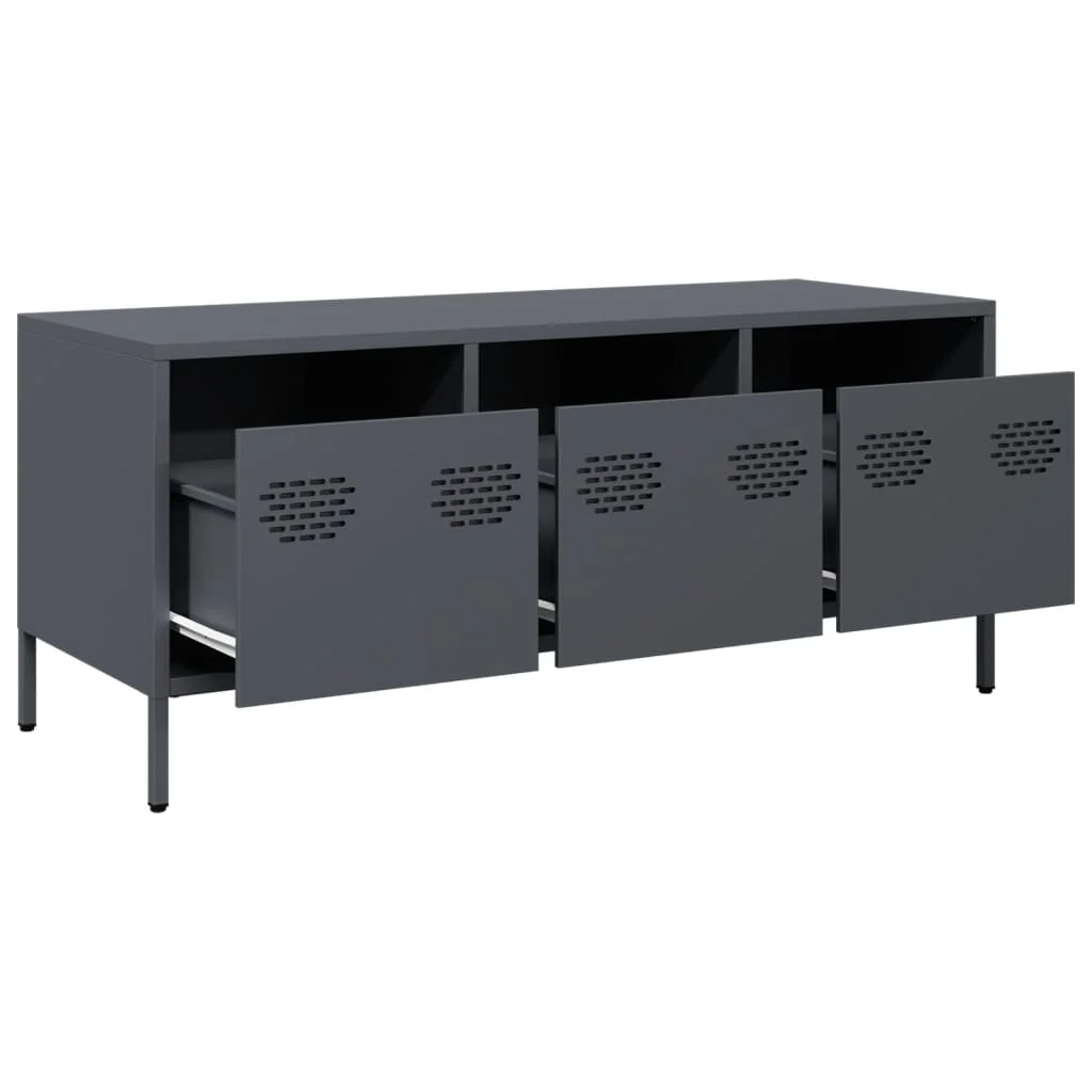 Antracit hidegen hengerelt acél TV-szekrény 101,5x39x43,5 cm