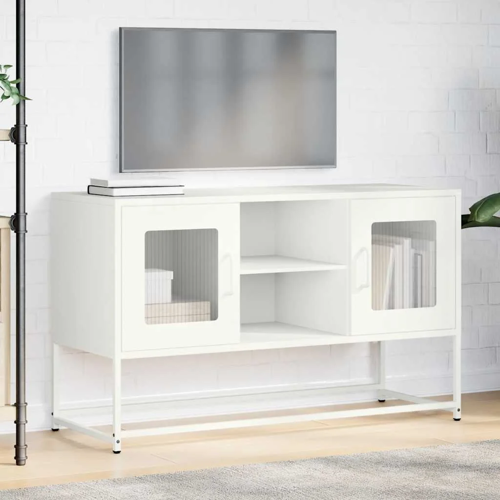 Fehér acél TV-szekrény 100,5x39x60,5 cm