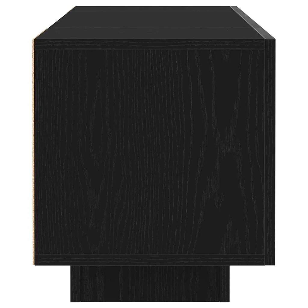 TV szekrény LED fényekkel, fekete tölgy, 160x35x40 cm, műgyanta