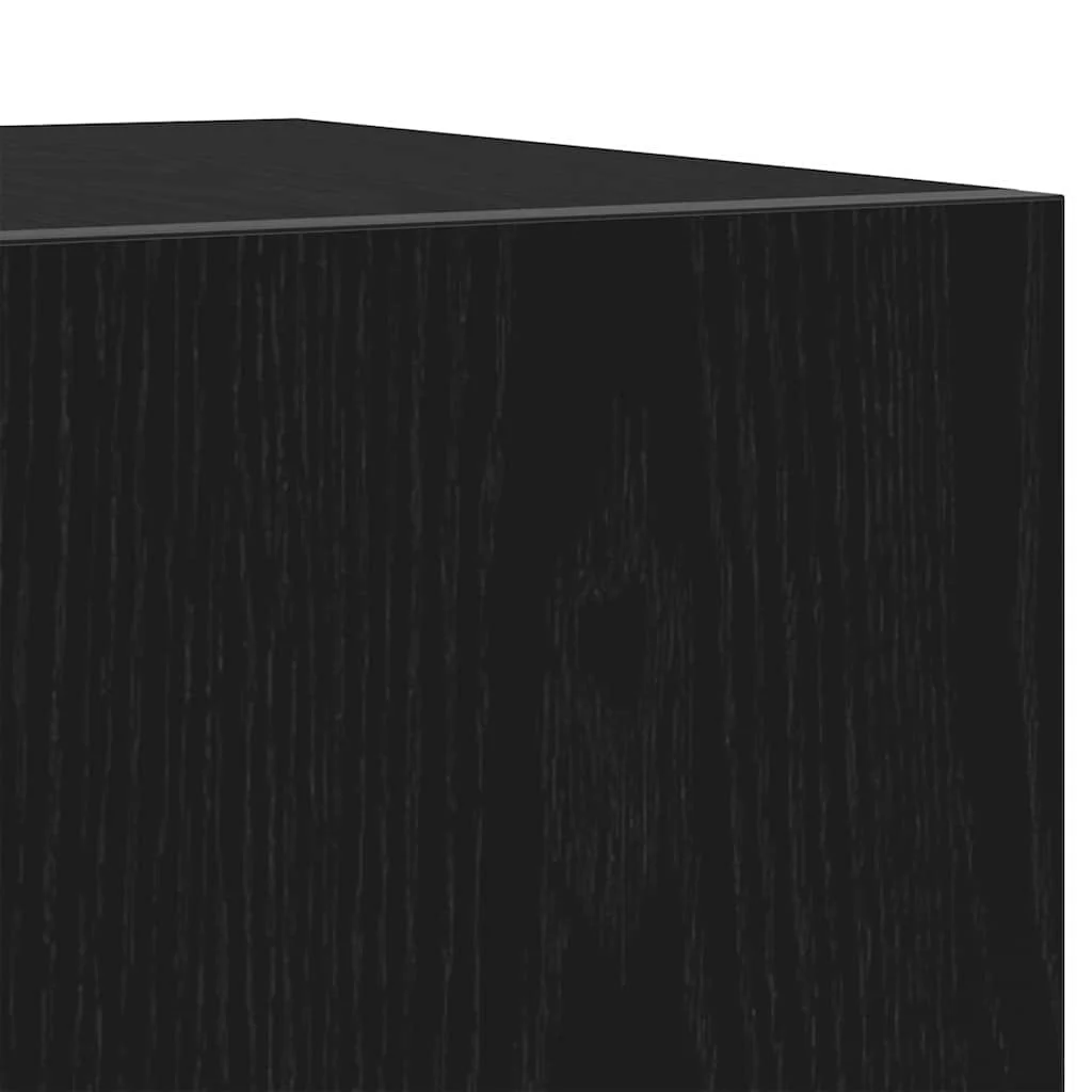 TV szekrény LED fényekkel, fekete tölgy, 160x35x40 cm, műgyanta