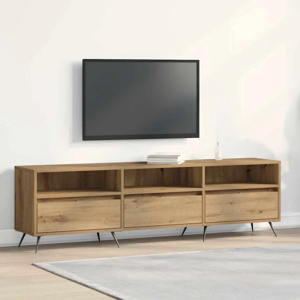 TV szekrény kézműves tölgy 150 x 30 x 44,5 cm Faanyag