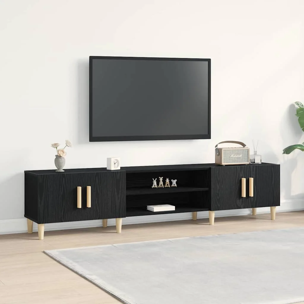 TV szekrény Musta tammi 180 x 31.5 x 40 cm Faanyag