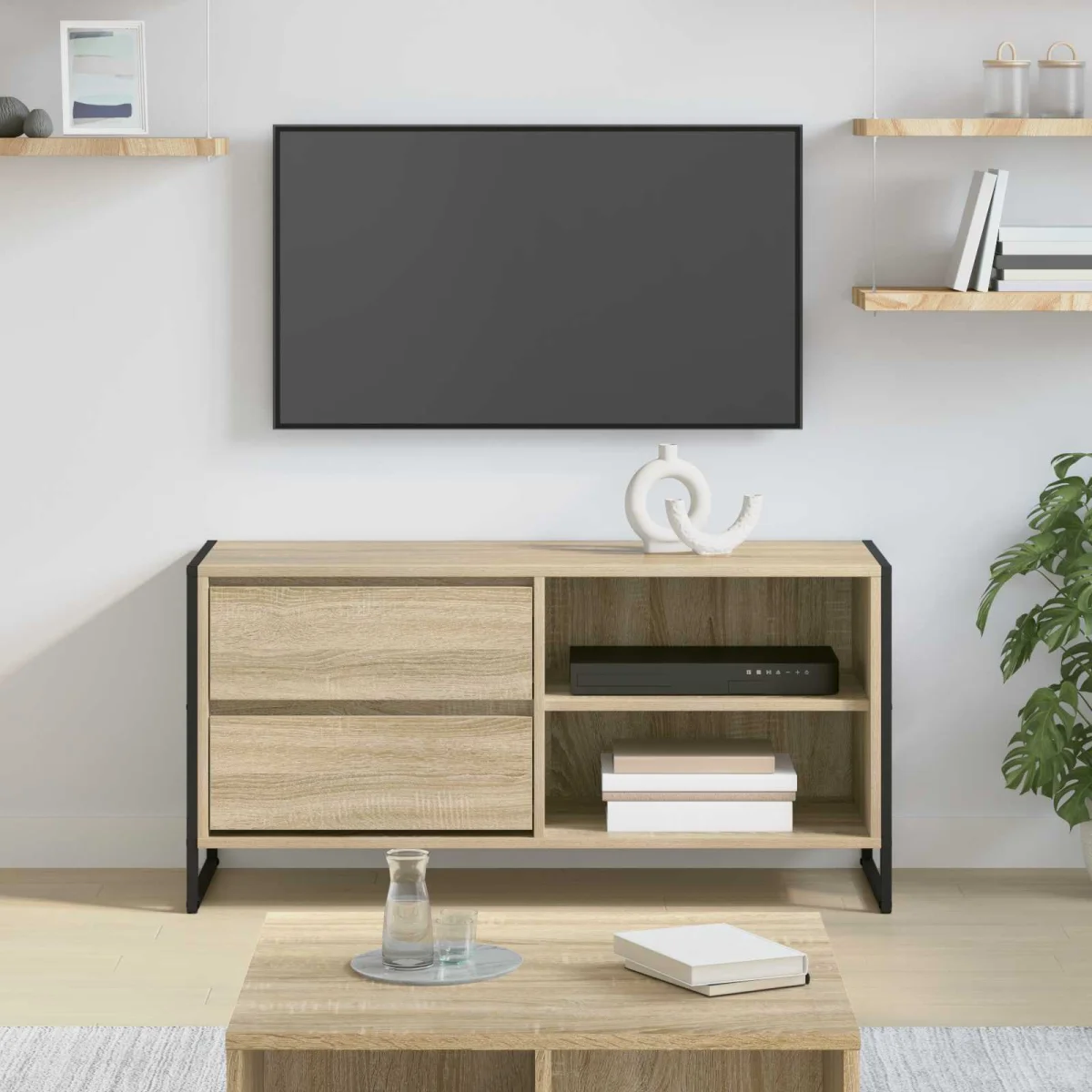 TV szekrény fiókkal Sonoma 100 x 36 x 49,5 cm Faanyag