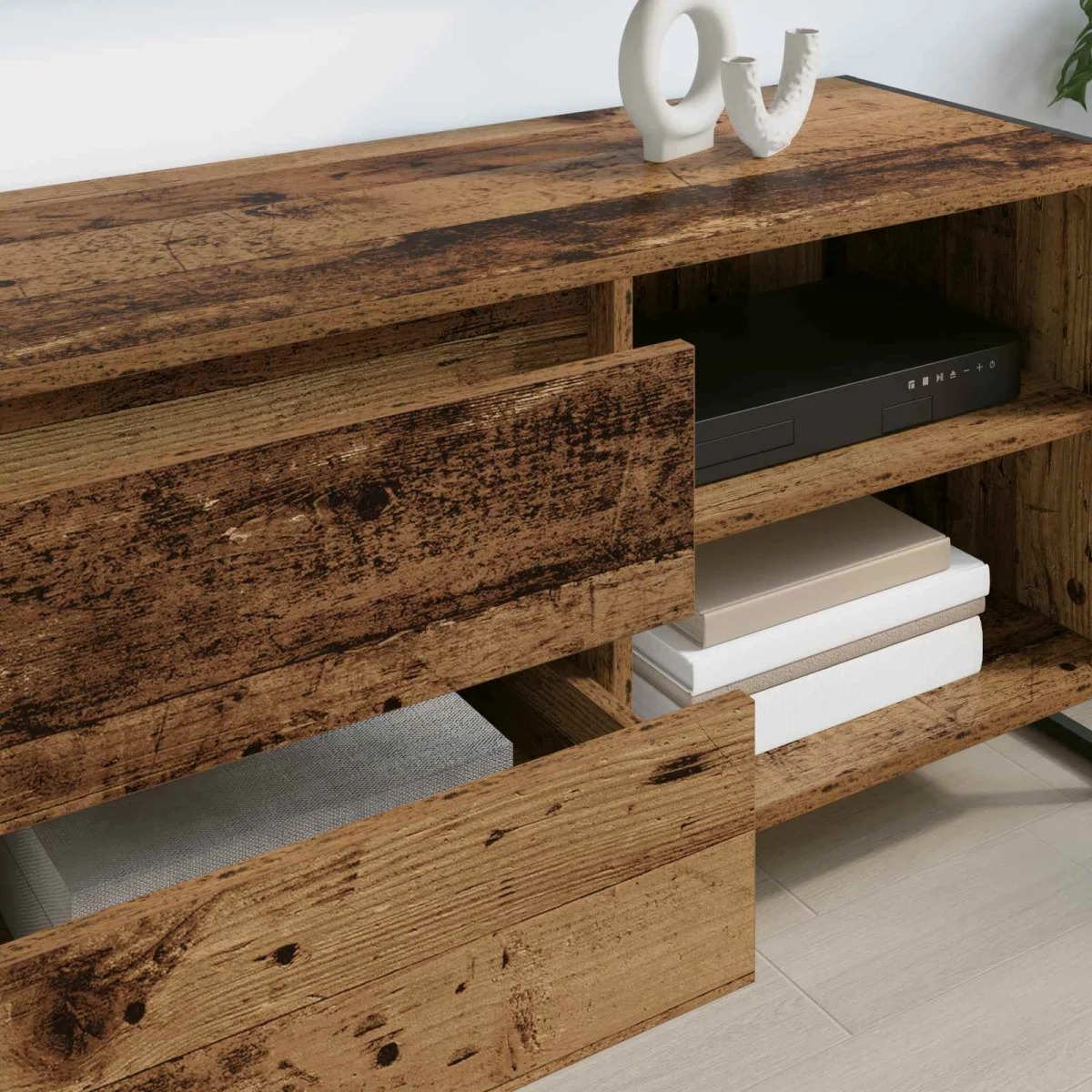 TV szekrény fiókkal Öreg fa 100 x 36 x 49,5 cm Faanyag