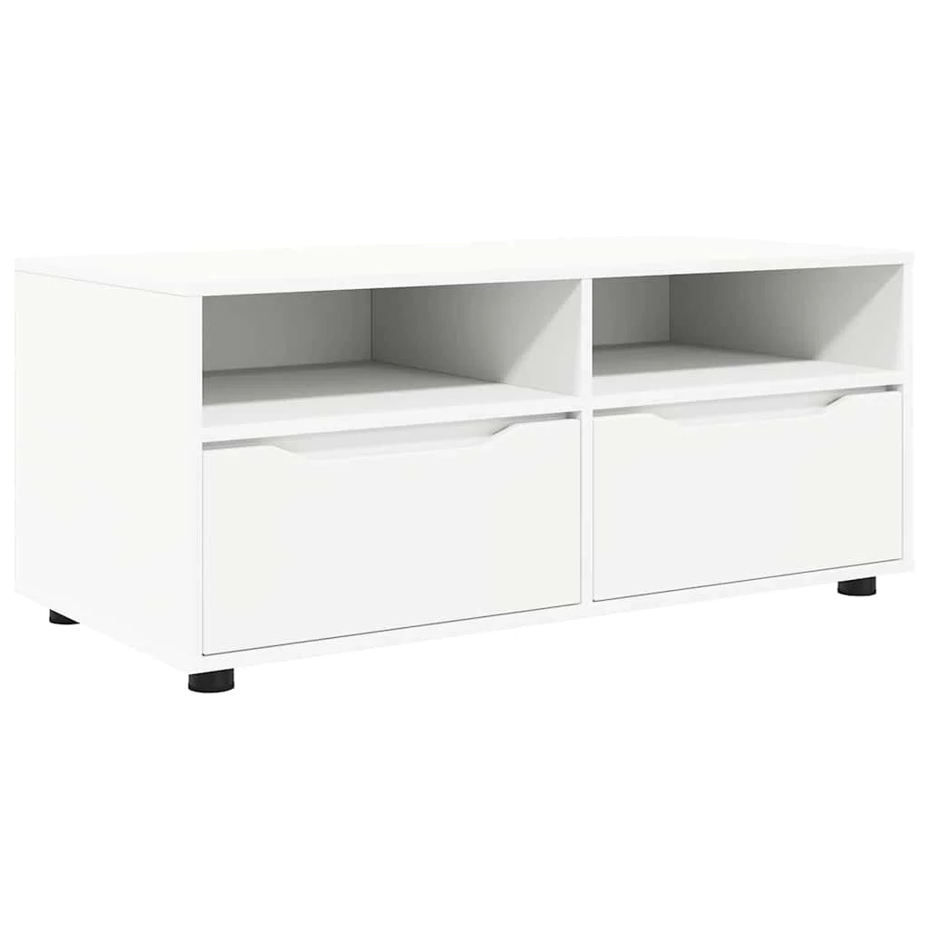 TV szekrény fiókkal Fehér 100 x 48 x 43 cm Faanyag