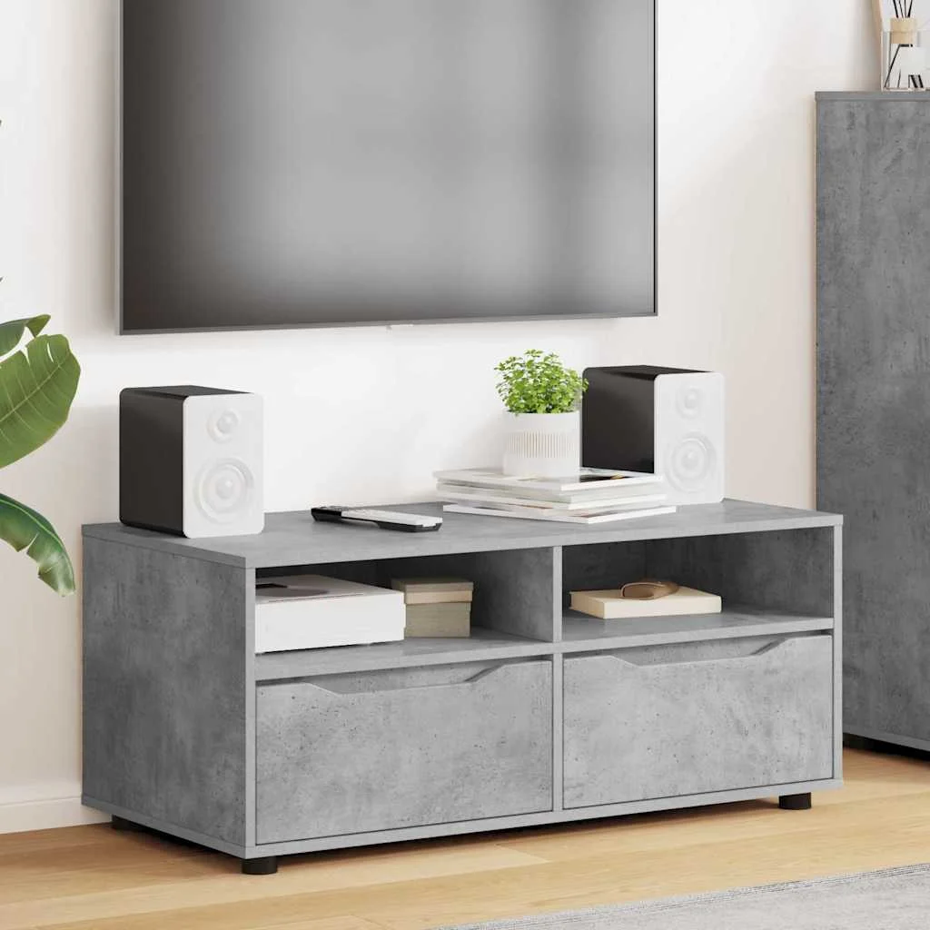 TV szekrény fiókkal Beton Szürke 100 x 48 x 43 cm Faanyag