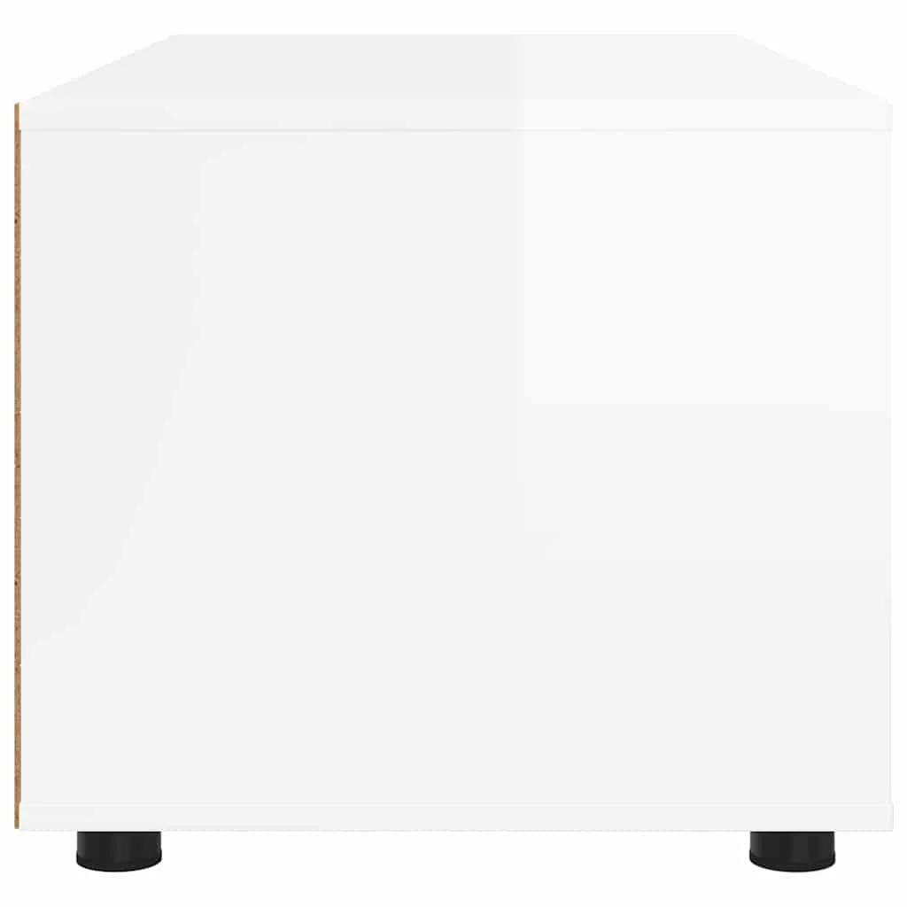 TV szekrény fiókkal Magas Fényű Fehér 100 x 48 x 43 cm Faanyag