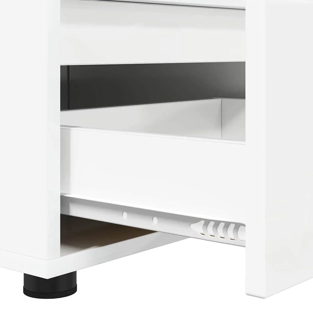 TV szekrény fiókkal Magas Fényű Fehér 100 x 48 x 43 cm Faanyag