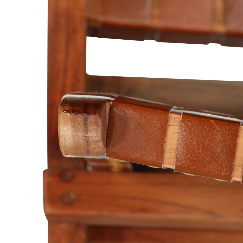 Barna keresztcsíkos összecsukható valódi bőr szék