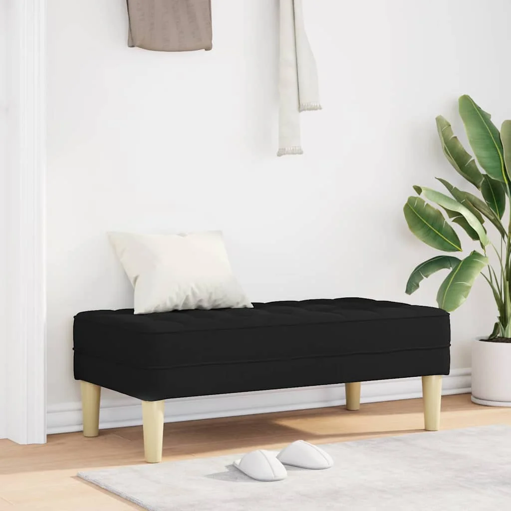 Pad párnával Fekete 113 x 57 x 39 cm szövet