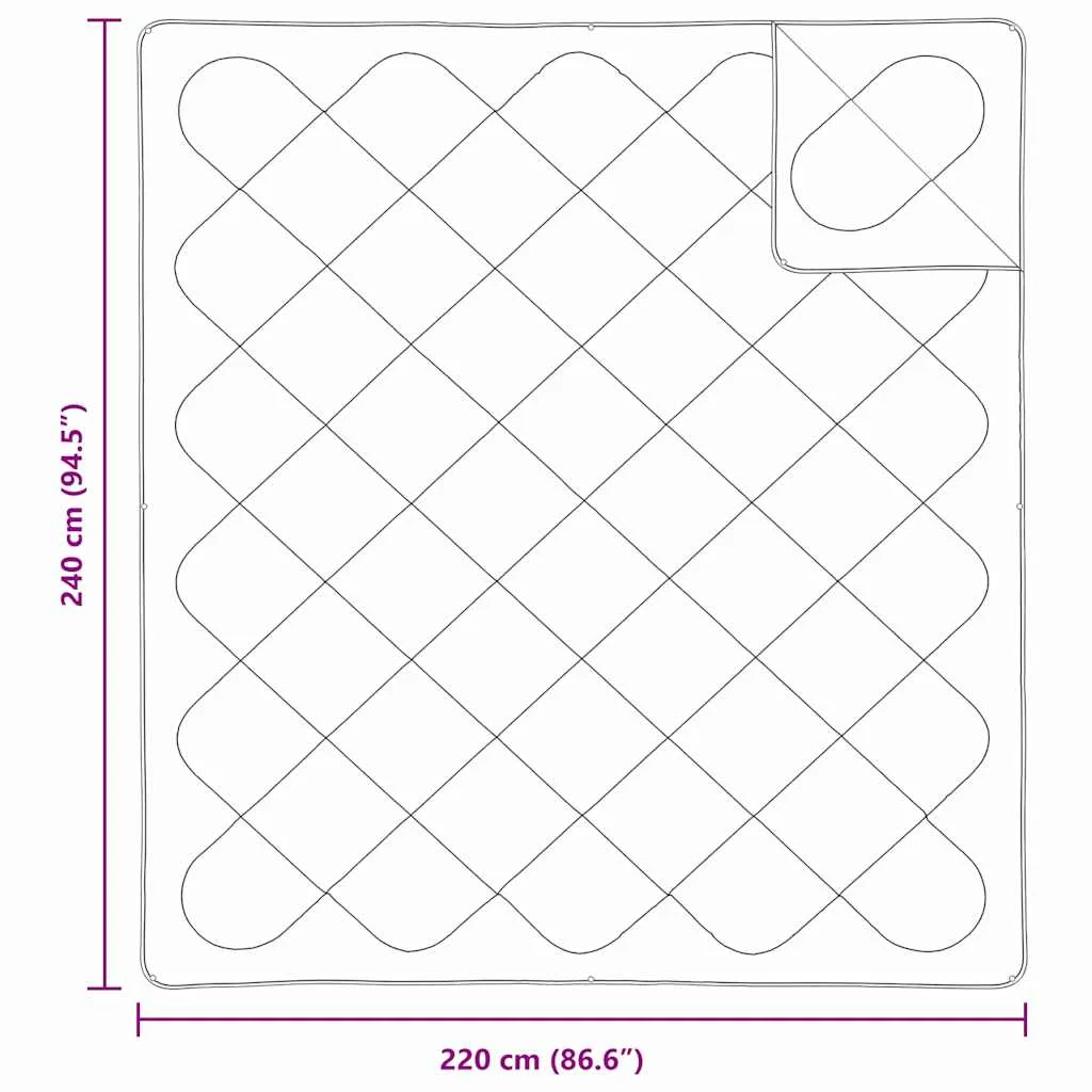 Paplan Egyéb párnával 3 pcs Fehér 240 x 220 cm Mikroszálas