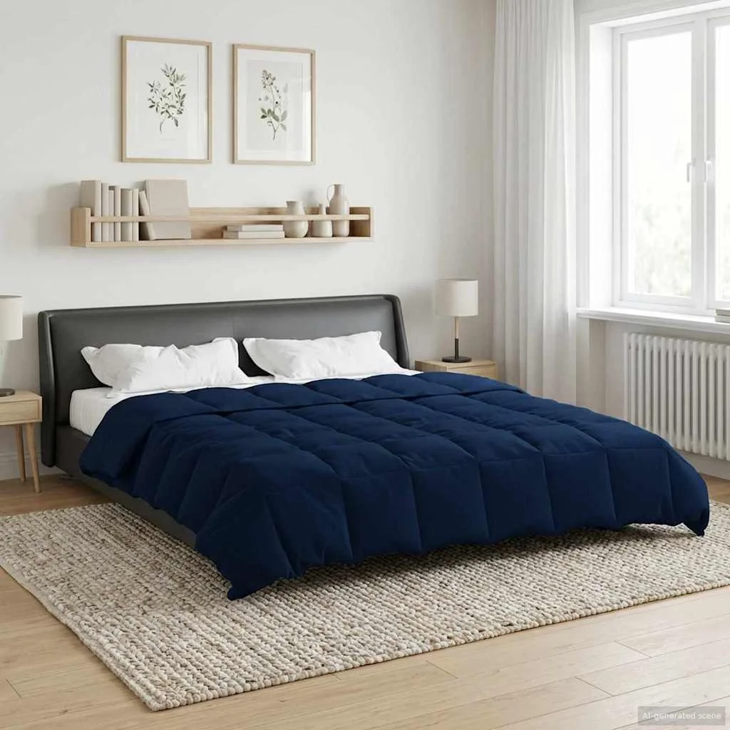 Teljes éves takaró Sövényes Sötét kék 240 x 260 cm Mikroszál