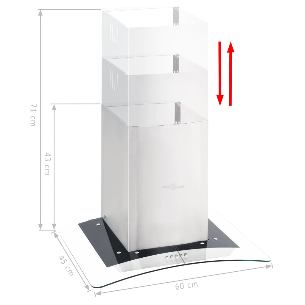 Rozsdamentes acél LED-es fali páraelszívó 60 cm 756 m³/óra