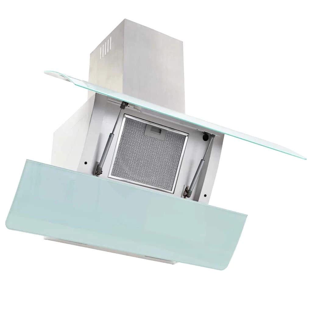 Fehér rozsdamentes acél fali páraelszívó 756 m³/h 90 cm