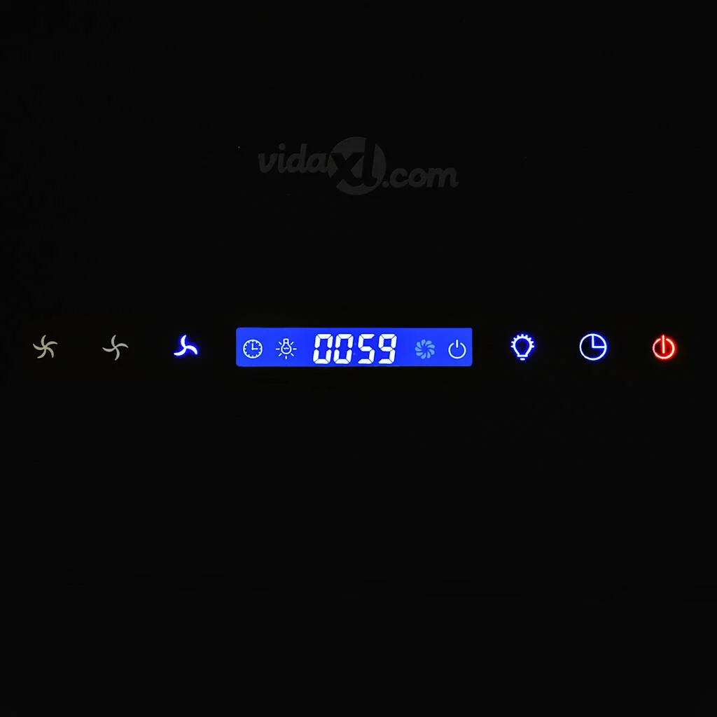 Fekete rozsdamentes acél fali páraelszívó 756 m³/h 90 cm