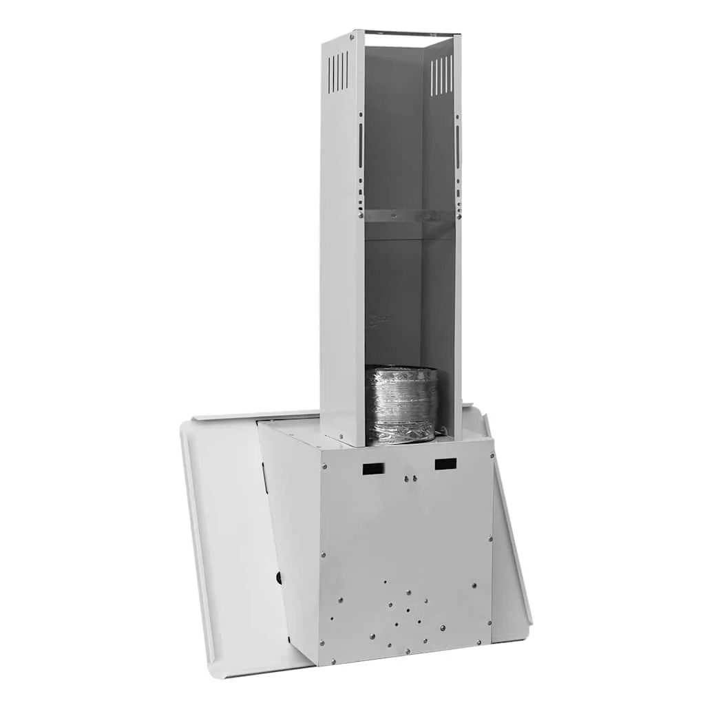 Fehér rozsdamentes acél és edzett üveg fali páraelszívó 60 cm