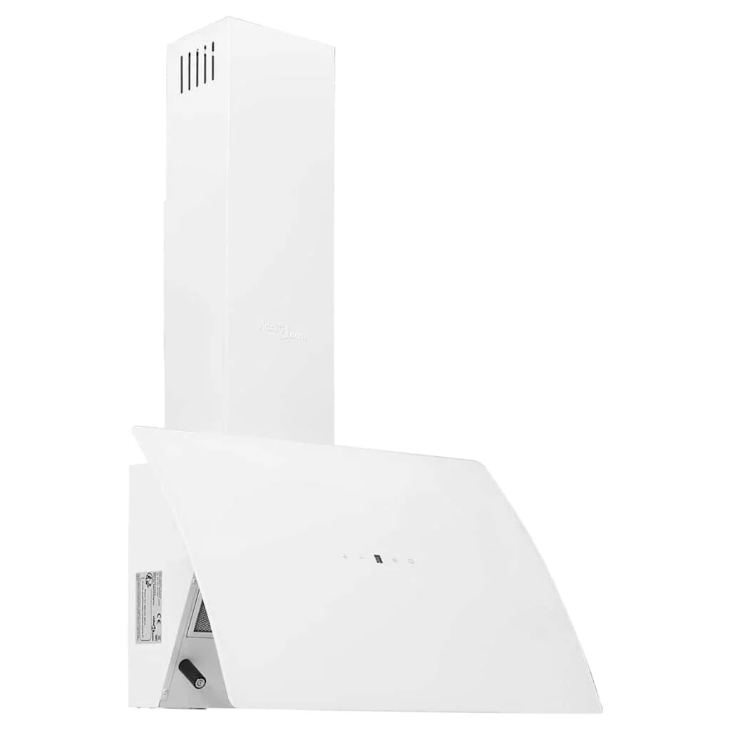 Fehér acél és edzett üveg fali páraelszívó 60 cm